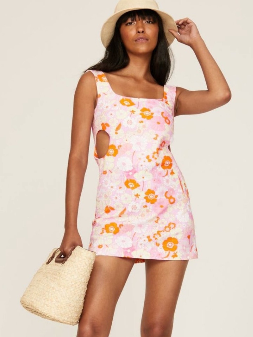 Maje Risella Flower Power Floral Cutout Minidress Floral Size French 36/US 2